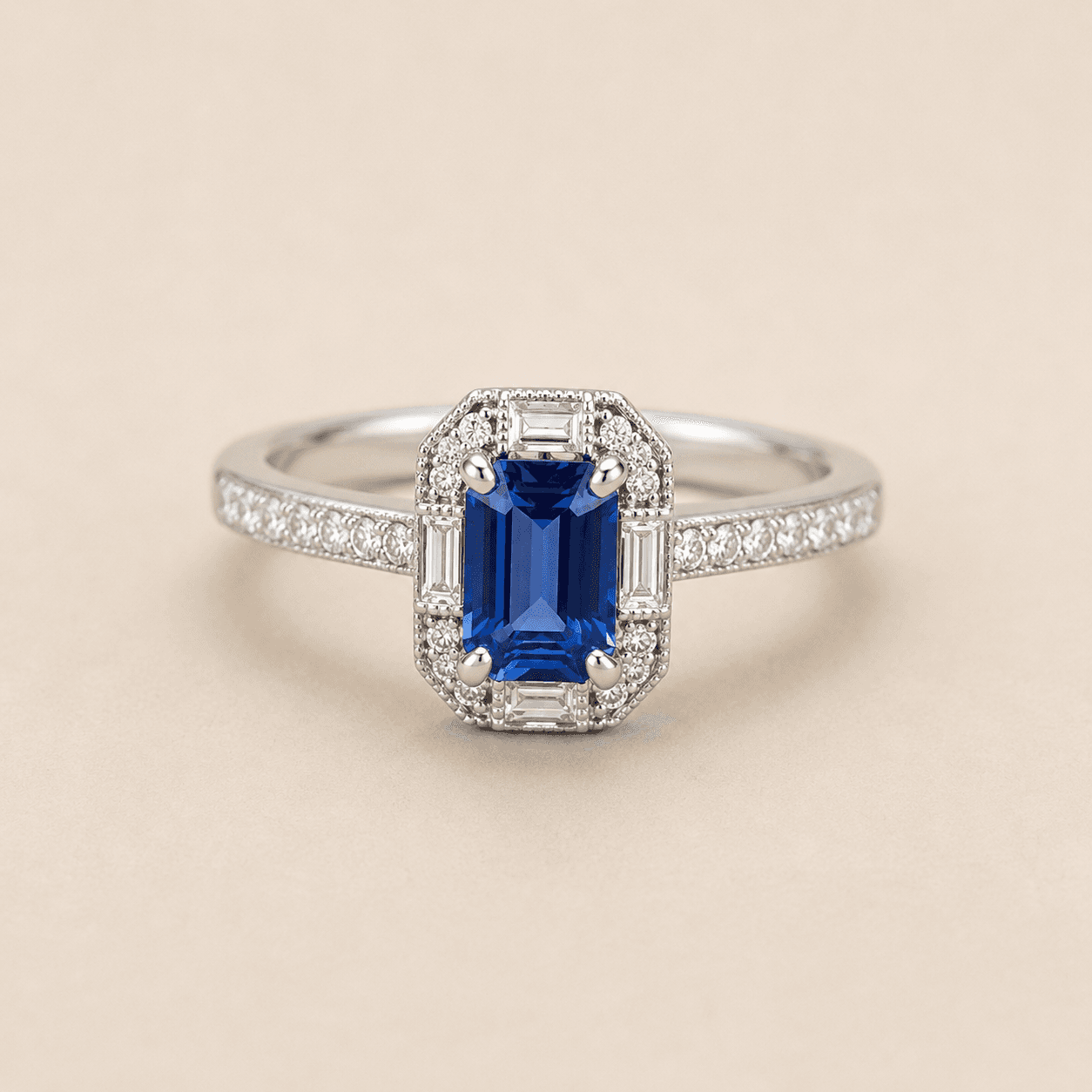 Anillo de fiesta con zafiro