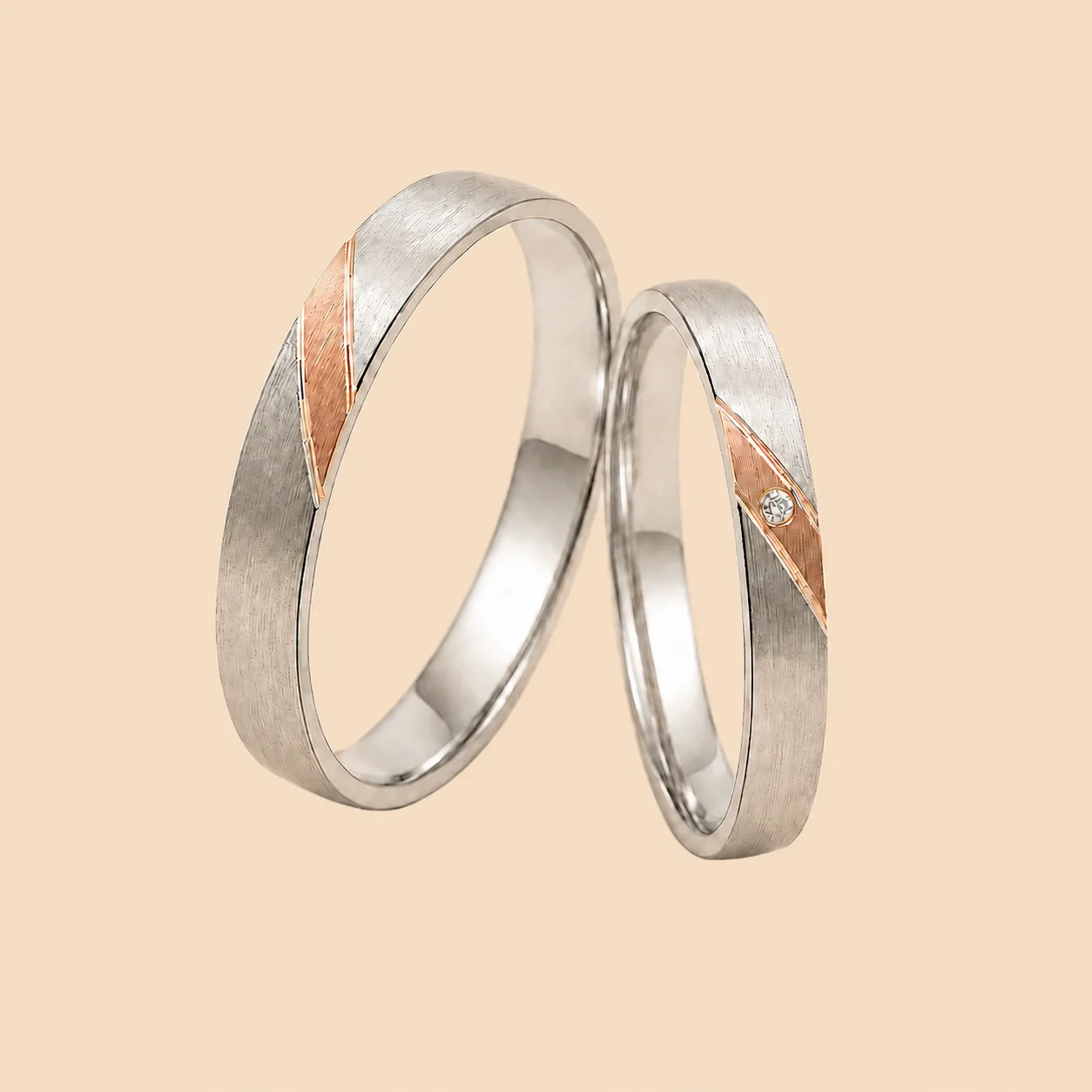 Argollas matrimonio dos oros (Mate y liso)