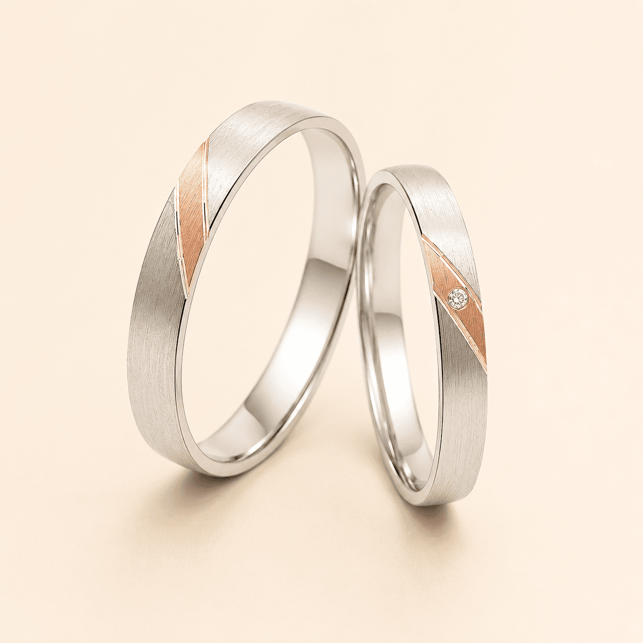 Argollas matrimonio dos oros (Mate y liso)