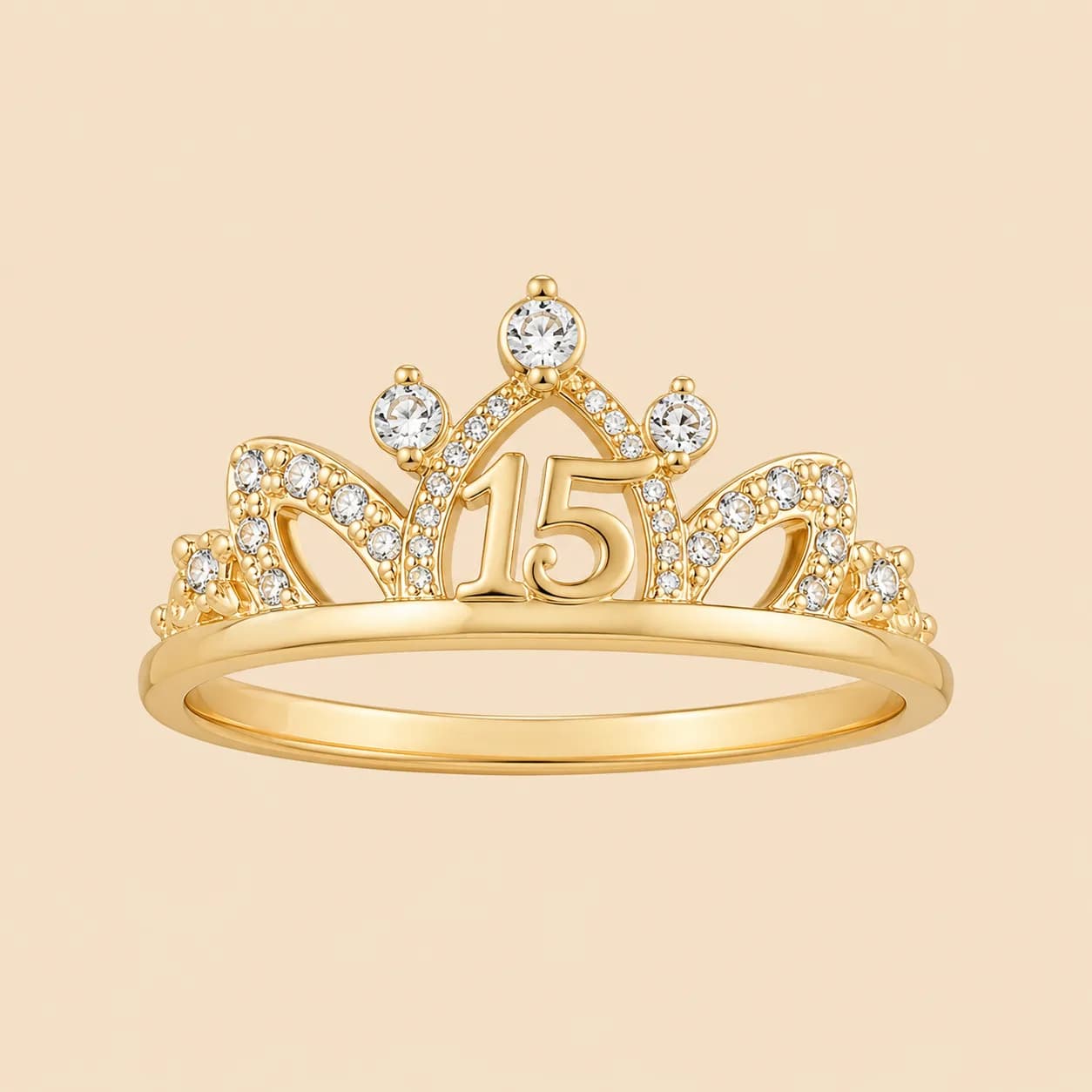 Quinceañera Charm Tiara Ring