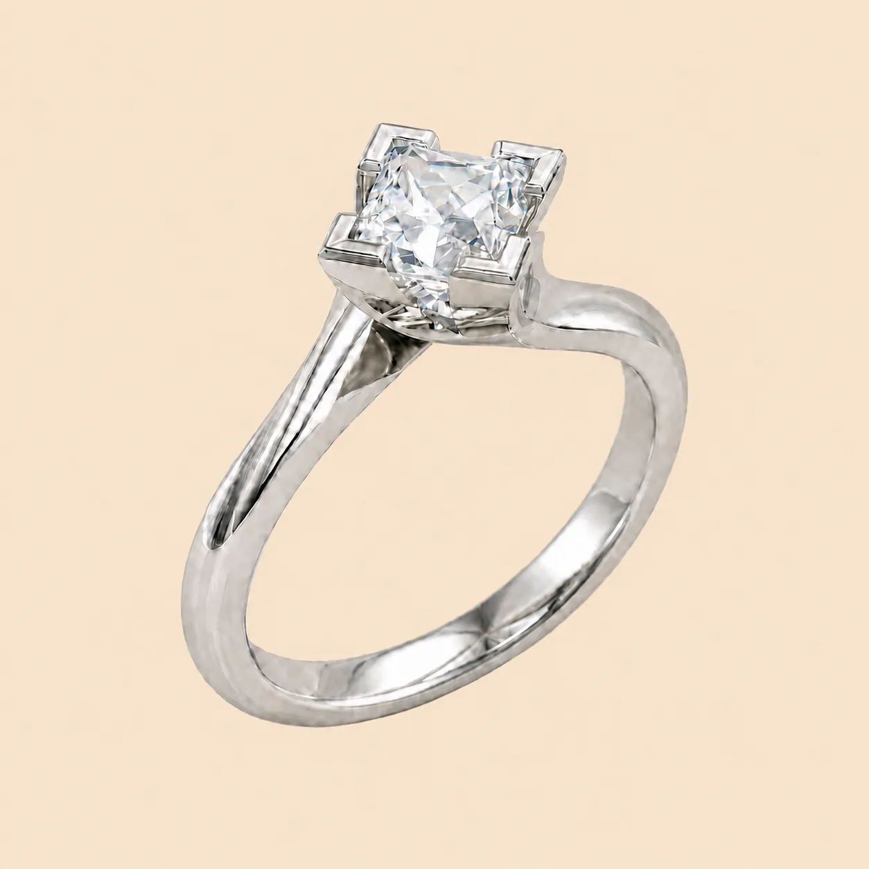 Anillo de compromiso con piedra angular