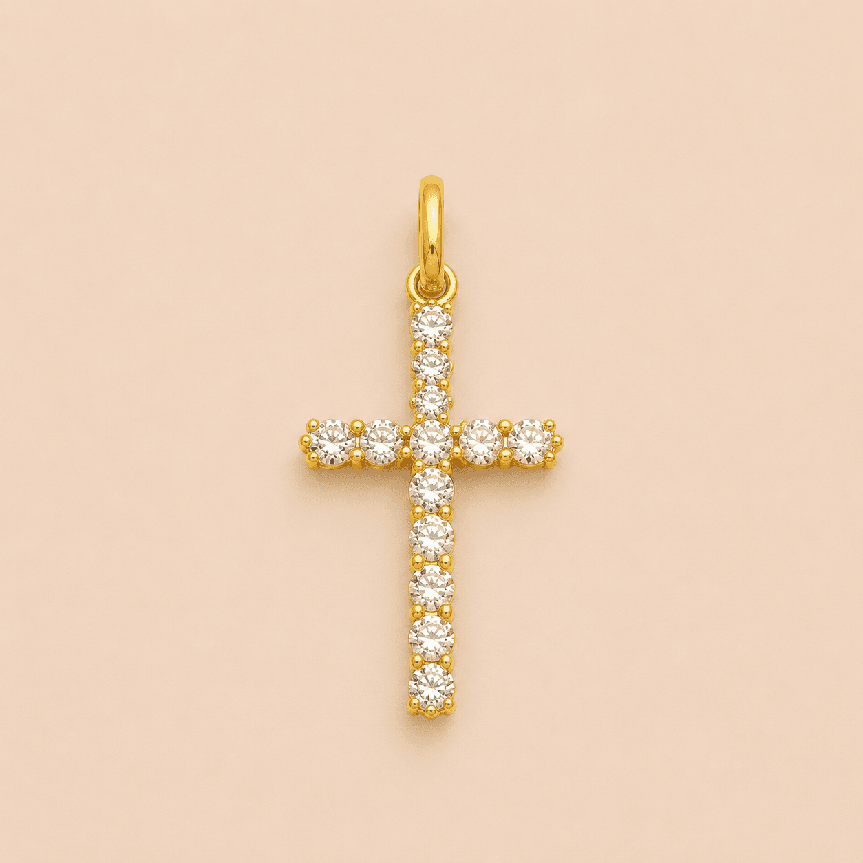 Cross pendant with cubic zirconia