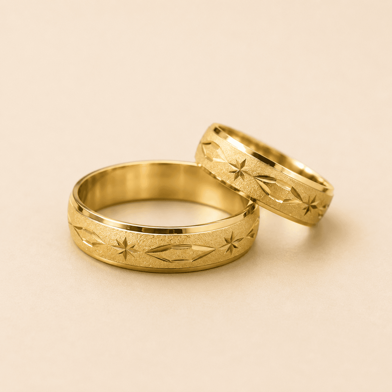 Matte Gold Wedding Bands